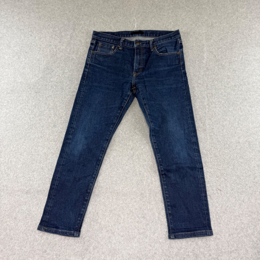 Uniqlo Jeans Mens 33x28 Dark Wash Blue Slim Fit Stretch Denim Pants